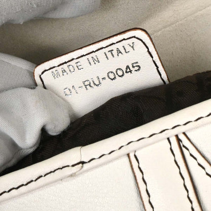 Christian Dior White Leather Saddle Handbag