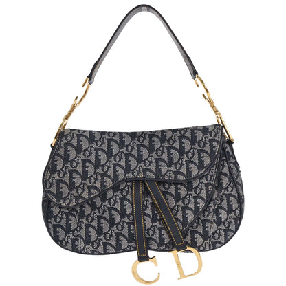 Christian Dior Navy Trotter Double Saddle Handbag