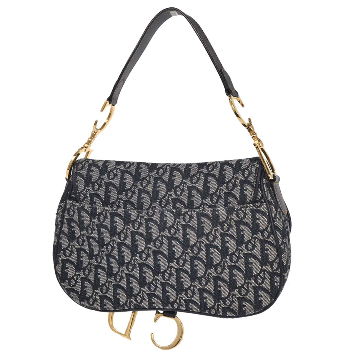 Christian Dior Navy Trotter Double Saddle Handbag