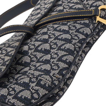 Christian Dior Navy Trotter Double Saddle Handbag
