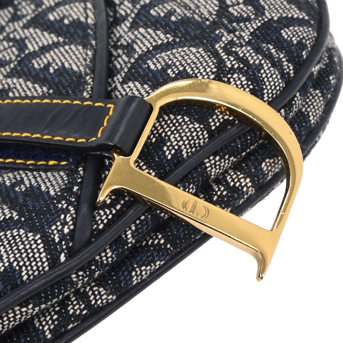 Christian Dior Navy Trotter Double Saddle Handbag