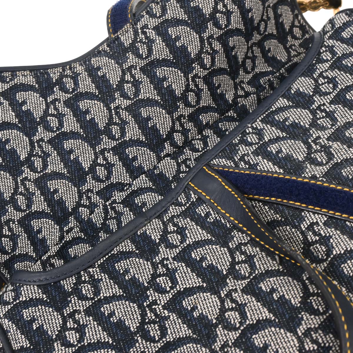 Christian Dior Navy Trotter Double Saddle Handbag