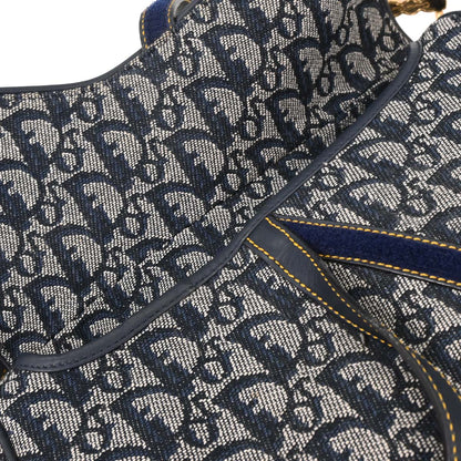 Christian Dior Navy Trotter Double Saddle Handbag