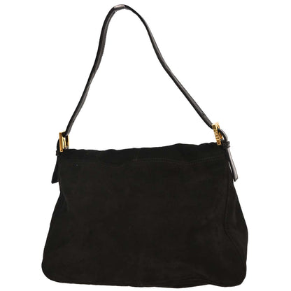 Fendi Black Suede Mamma Baguette Handbag