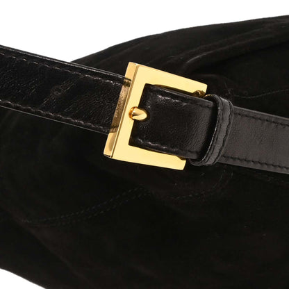 Fendi Black Suede Mamma Baguette Handbag