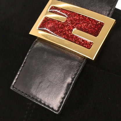 Fendi Black Suede Mamma Baguette Handbag