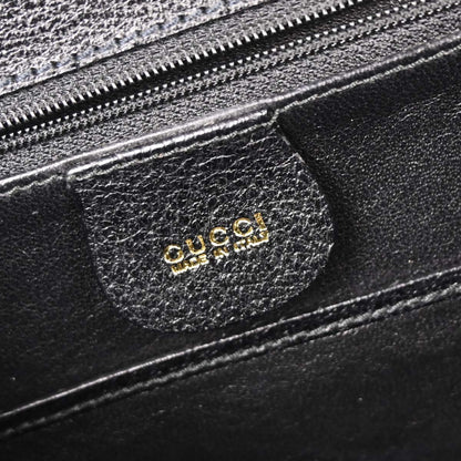 Gucci Black Pigskin Bamboo 2way Shoulder Handbag