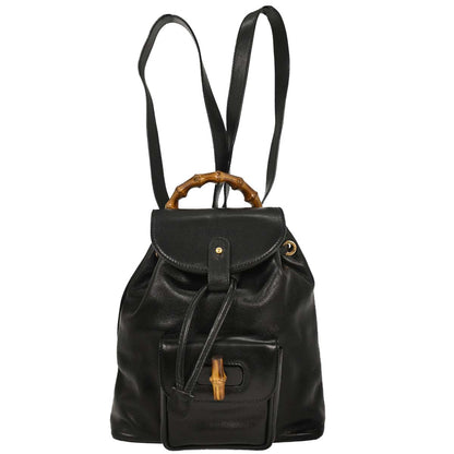 Gucci Black Bamboo Backpack