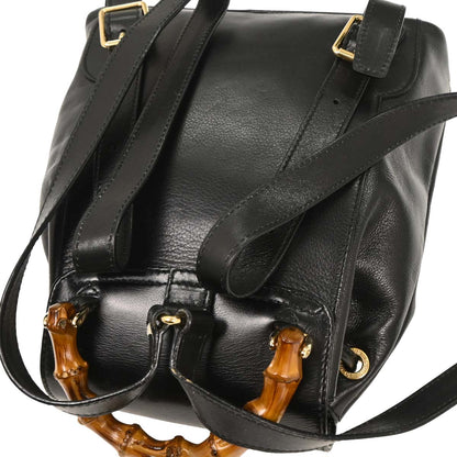 Gucci Black Bamboo Backpack