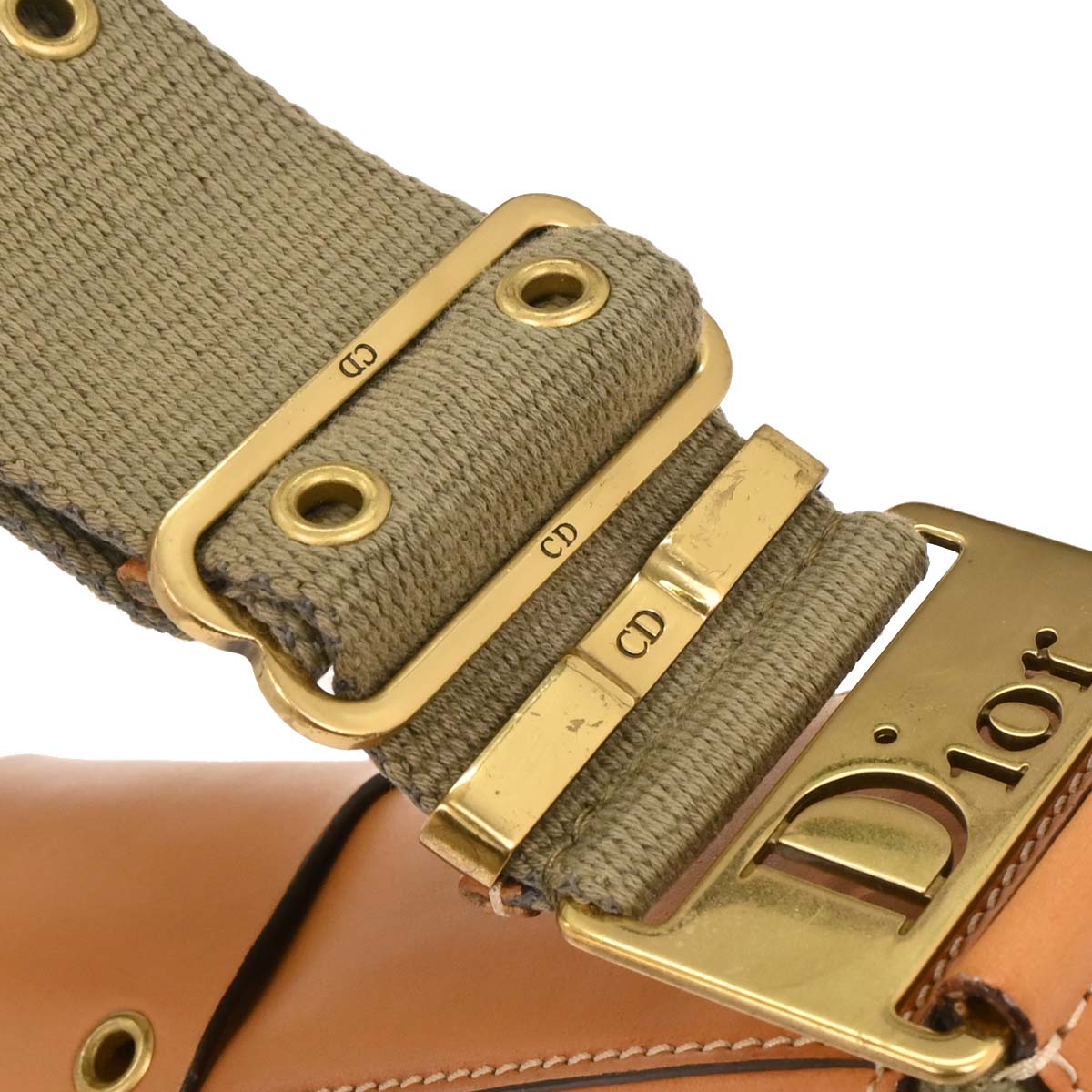 Christian Dior Green Beige Street Chic Columbus Shoulder Bag