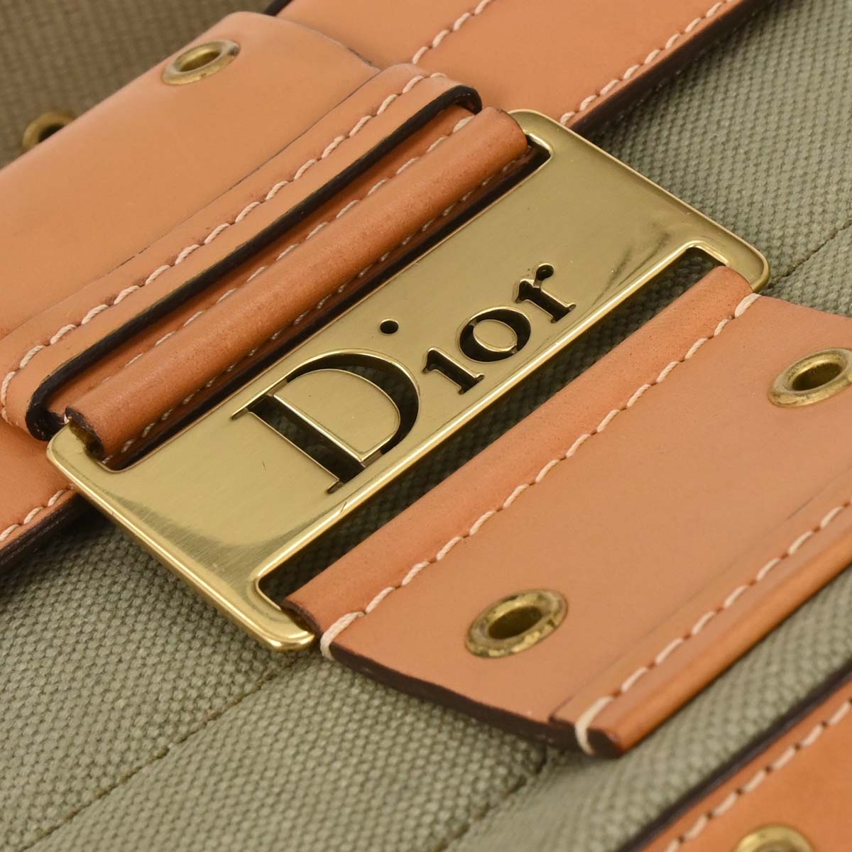 Christian Dior Green Beige Street Chic Columbus Shoulder Bag