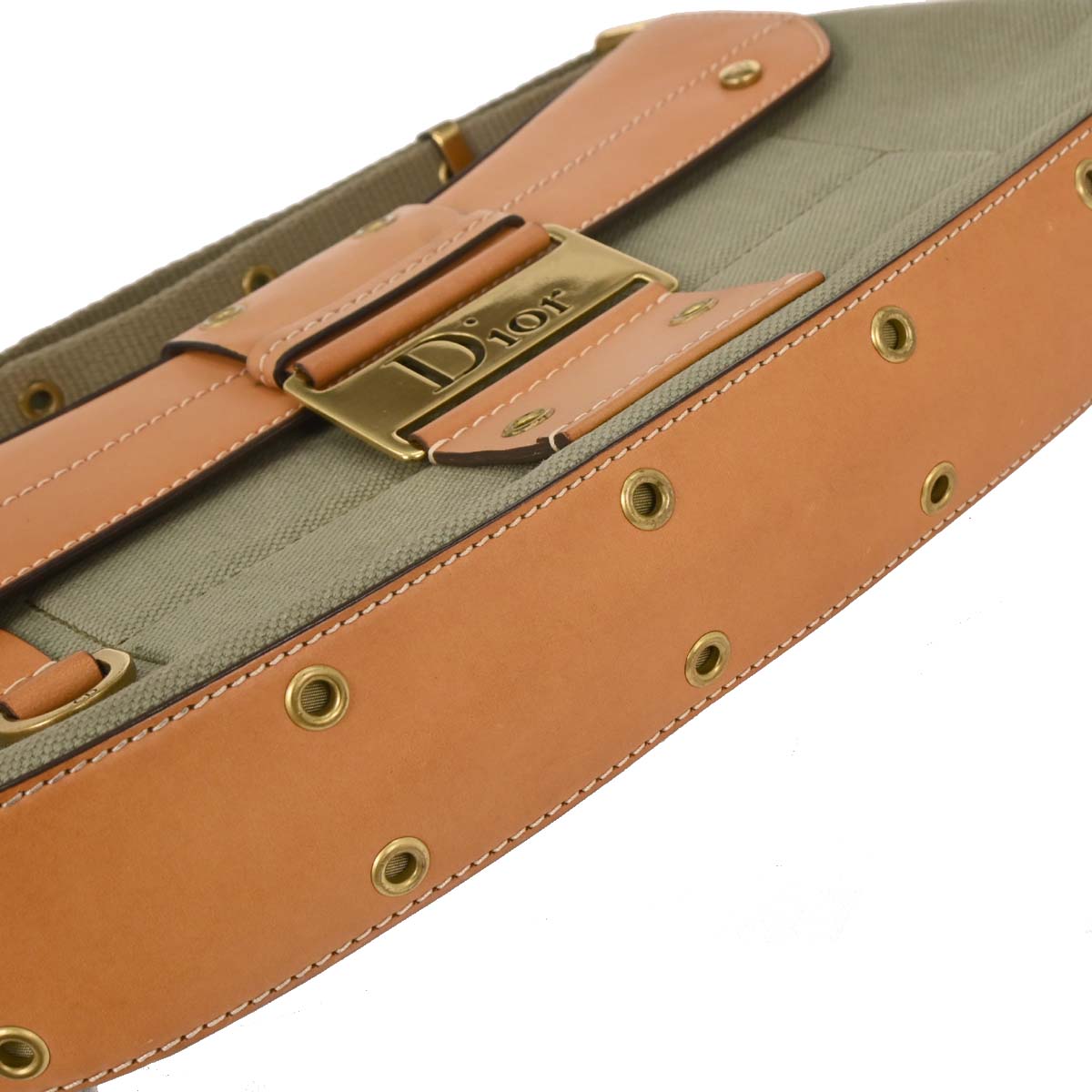 Christian Dior Green Beige Street Chic Columbus Shoulder Bag