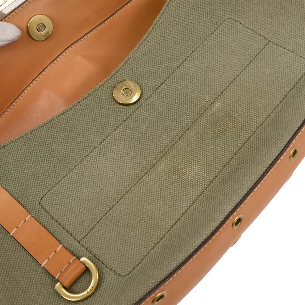 Christian Dior Green Beige Street Chic Columbus Shoulder Bag