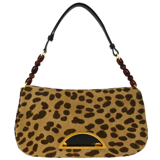 Christian Dior * Brown Pony Hair Cheetah Malice Handbag