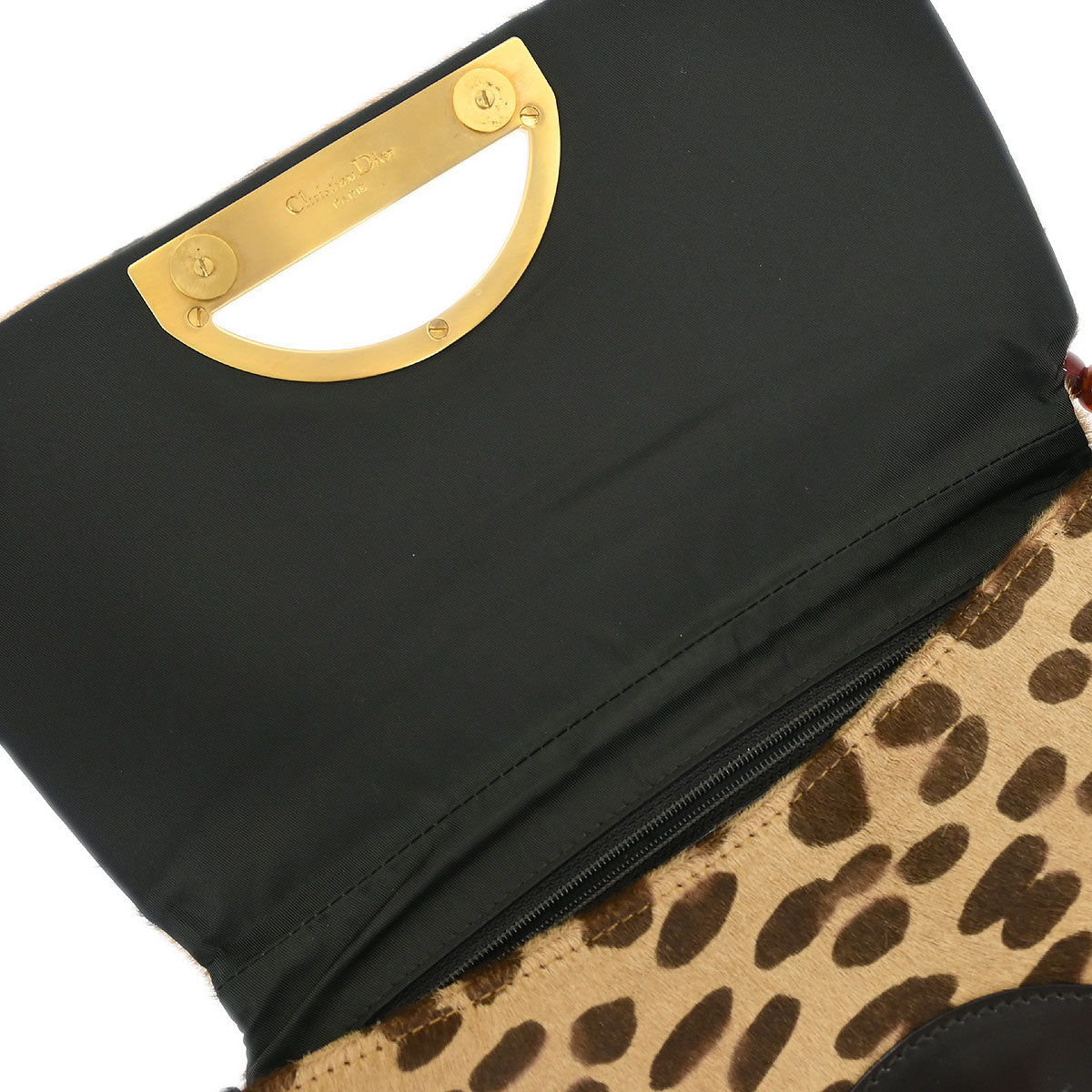 Christian Dior * Brown Pony Hair Cheetah Malice Handbag