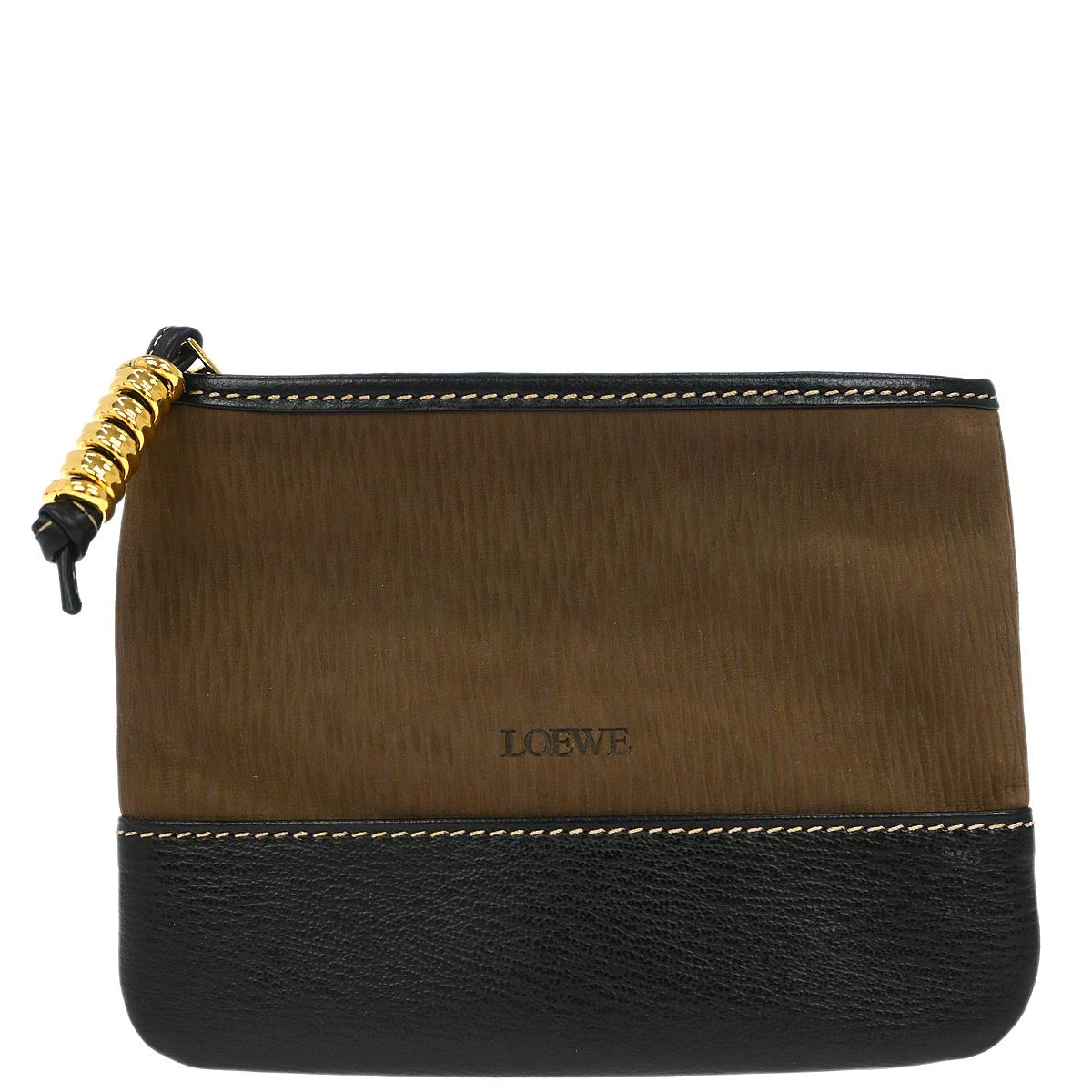 Loewe Brown Leather Velasquez Pouch Clutch Bag