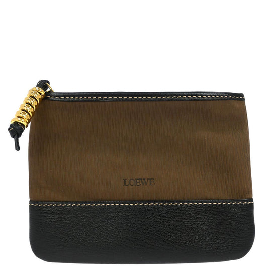 Loewe Brown Leather Velasquez Pouch Clutch Bag