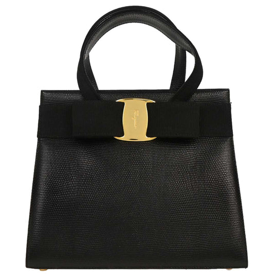 Salvatore Ferragamo Black Vara Bow Handbag