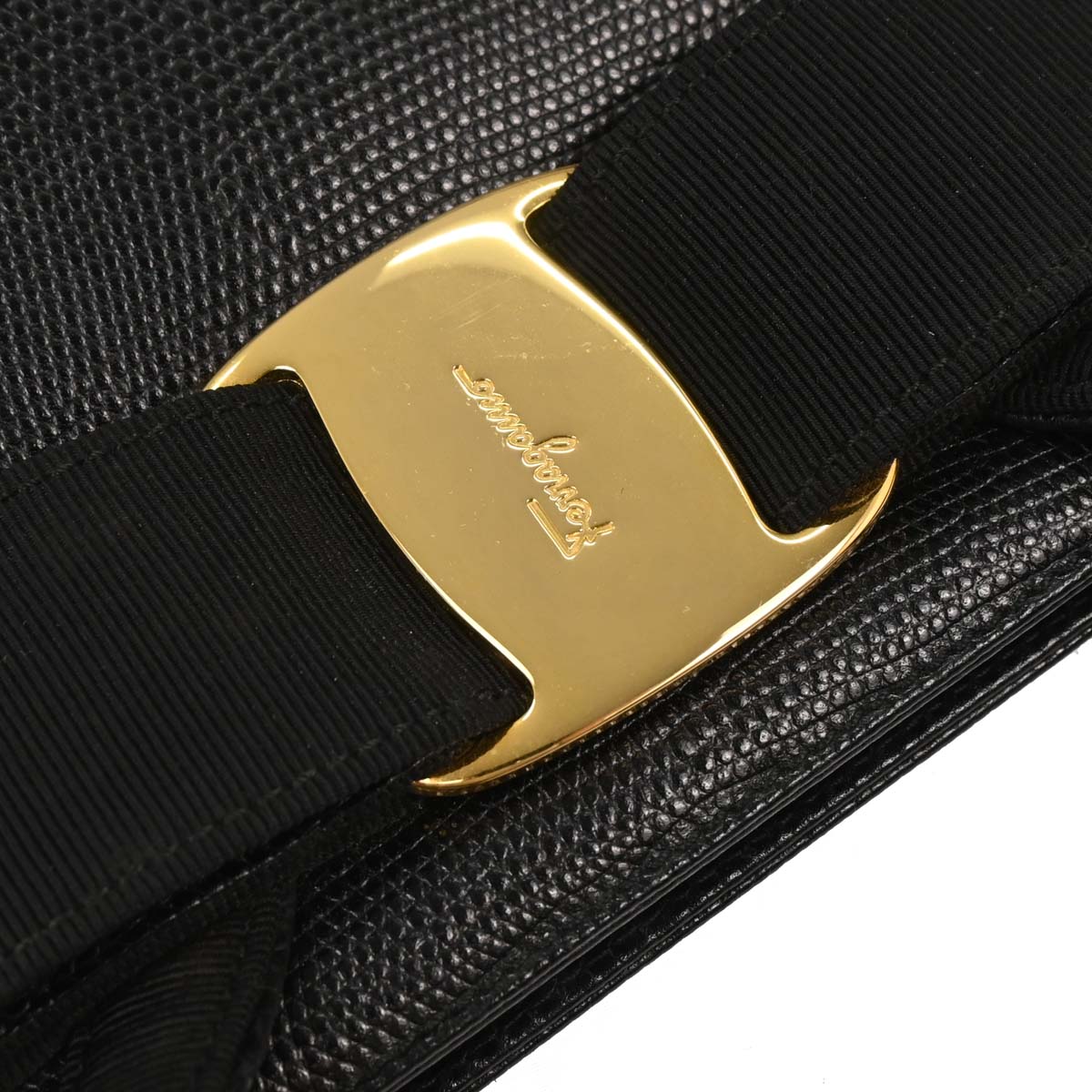 Salvatore Ferragamo Black Vara Bow Handbag