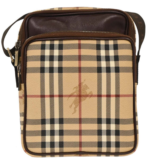 Burberry Beige Brown House Check Shoulder Bag