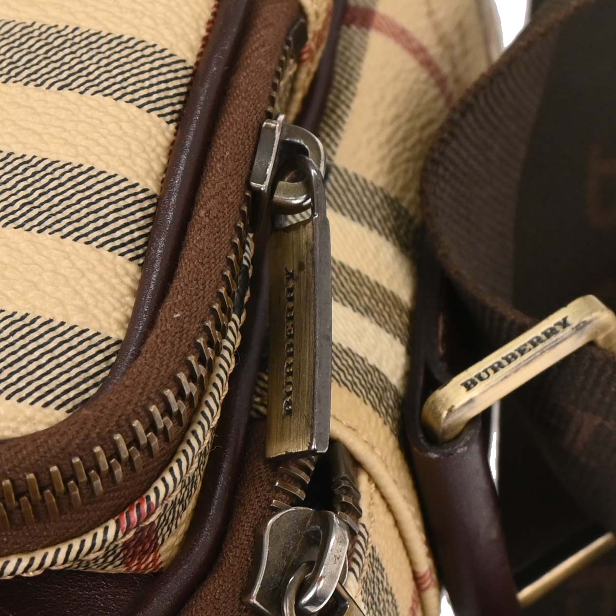 Burberry Beige Brown House Check Shoulder Bag