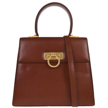 Salvatore Ferragamo Brown Gancini 2way Shoulder Handbag
