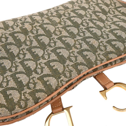 Christian Dior Green Trotter Double Saddle Handbag