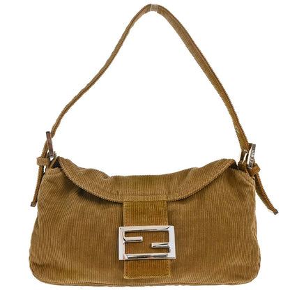 Fendi Brown Corduroy Handbag
