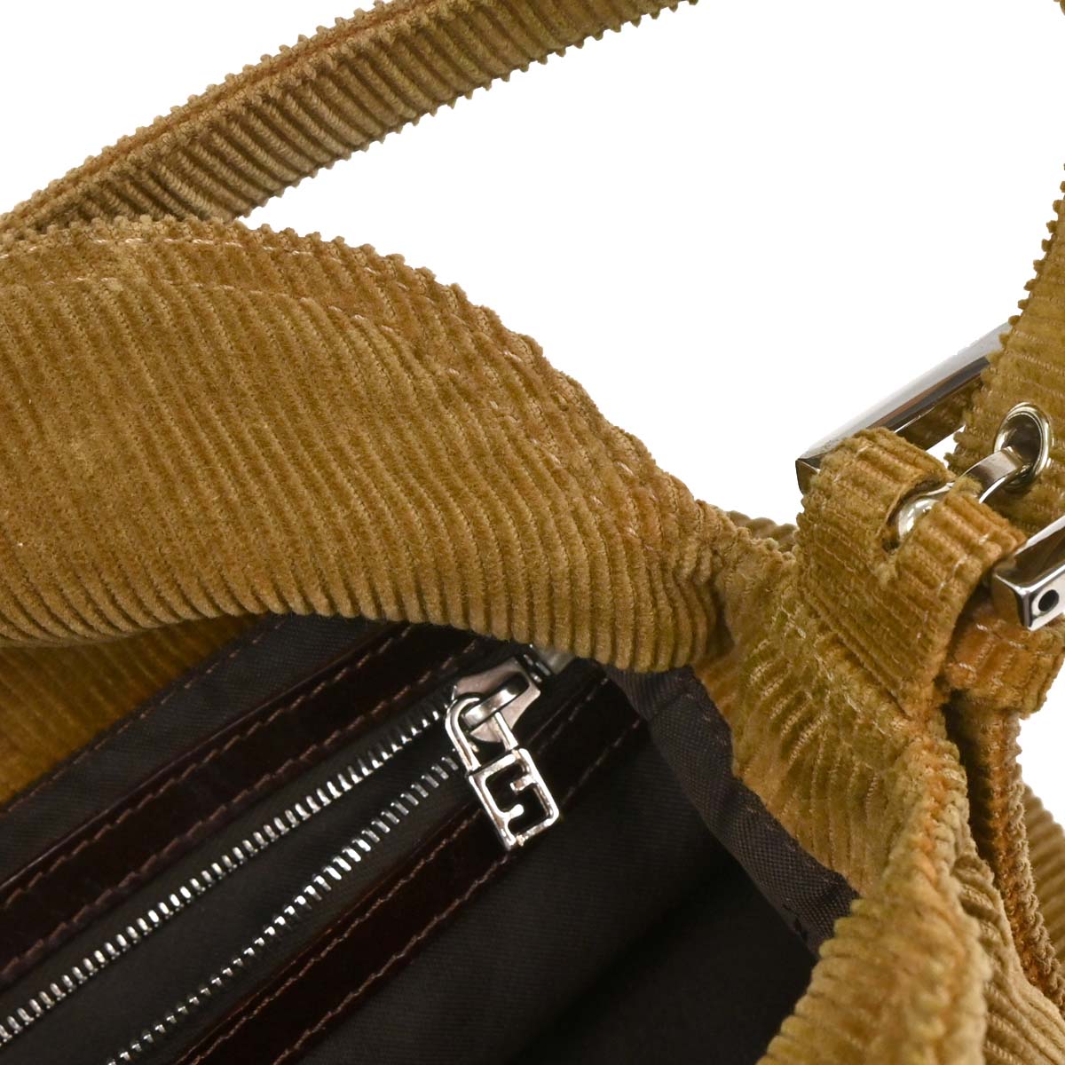 Fendi Brown Corduroy Handbag