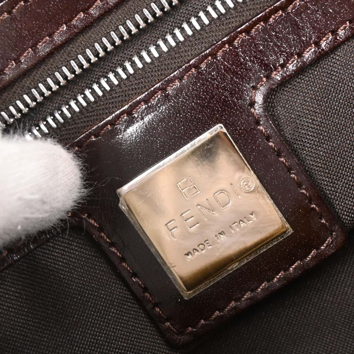 Fendi Brown Corduroy Handbag