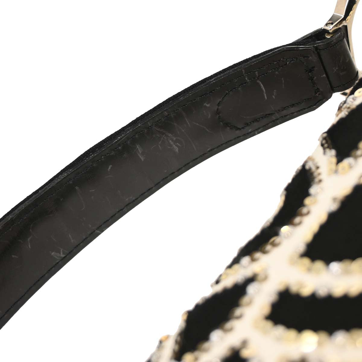 Christian Dior White Black Sequins Saddle Handbag