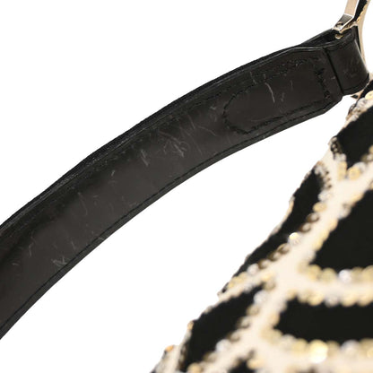 Christian Dior White Black Sequins Saddle Handbag
