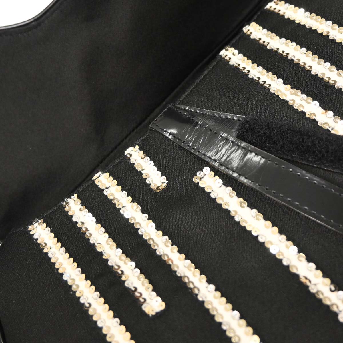 Christian Dior White Black Sequins Saddle Handbag