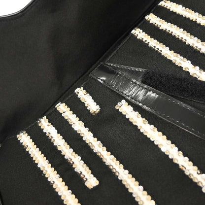 Christian Dior White Black Sequins Saddle Handbag