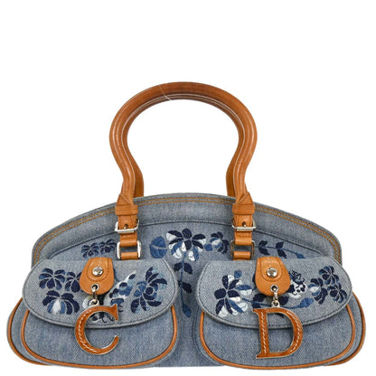 Christian Dior Blue Embroidery Detective Handbag
