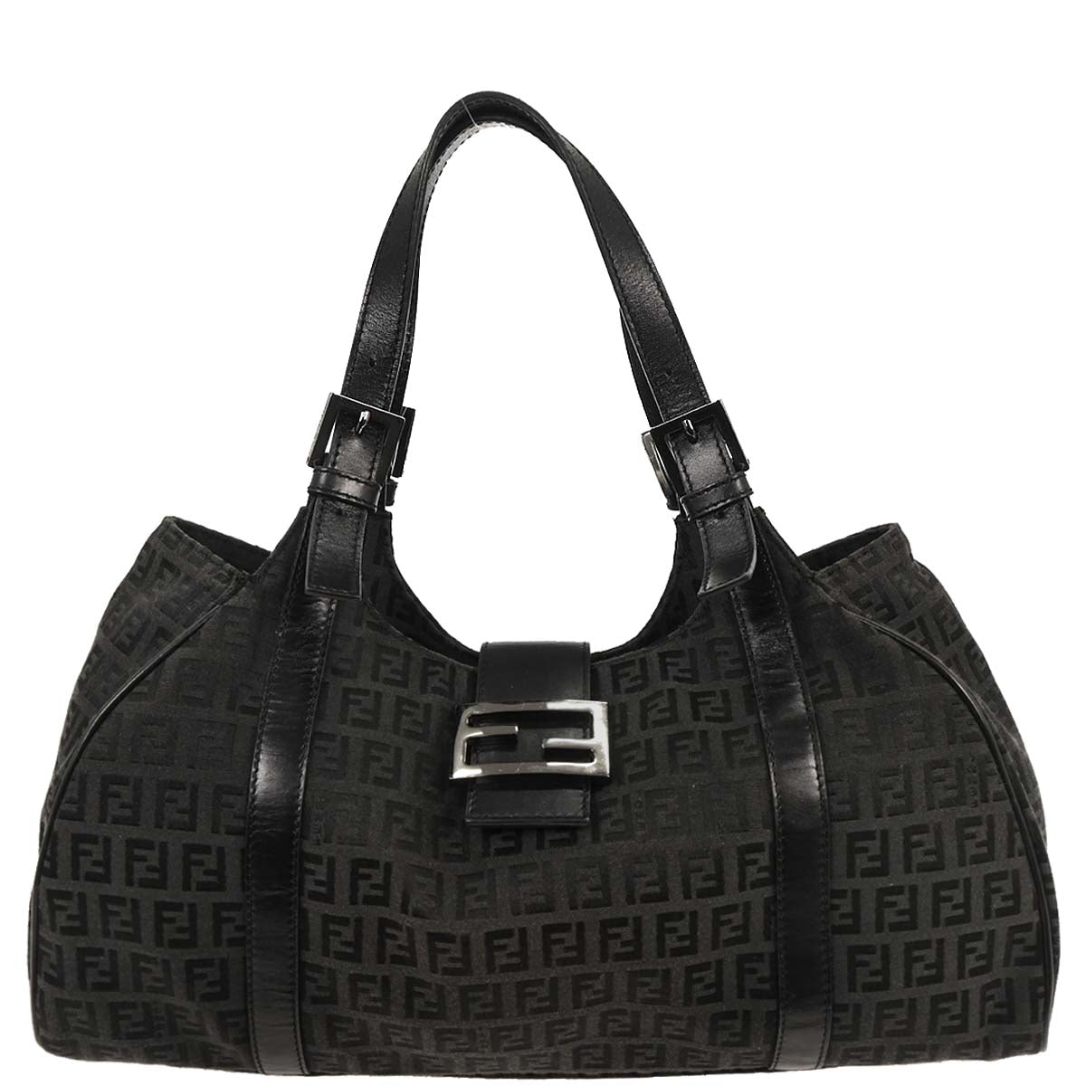 Fendi Black Zucchino Tote Bag