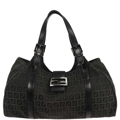 Fendi Black Zucchino Tote Bag
