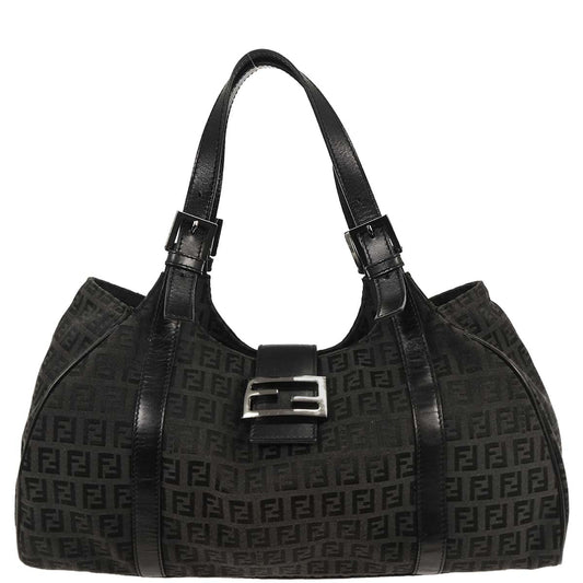 Fendi Black Zucchino Tote Bag
