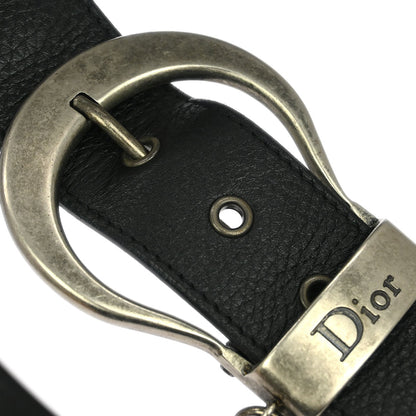 Christian Dior Leather Belt Black #95 Small Good