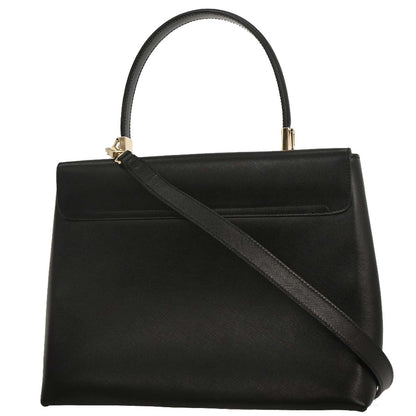 Salvatore Ferragamo Black Gancini 2way Shoulder Handbag