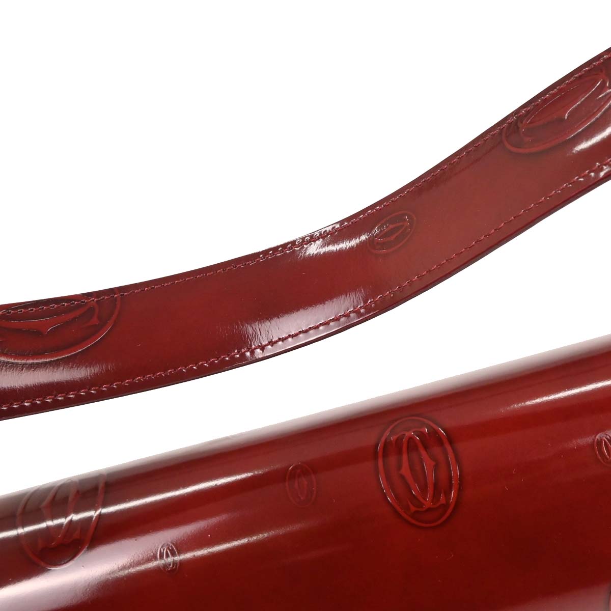 Cartier Bordeaux Patent Leather Happy Birthday Handbag