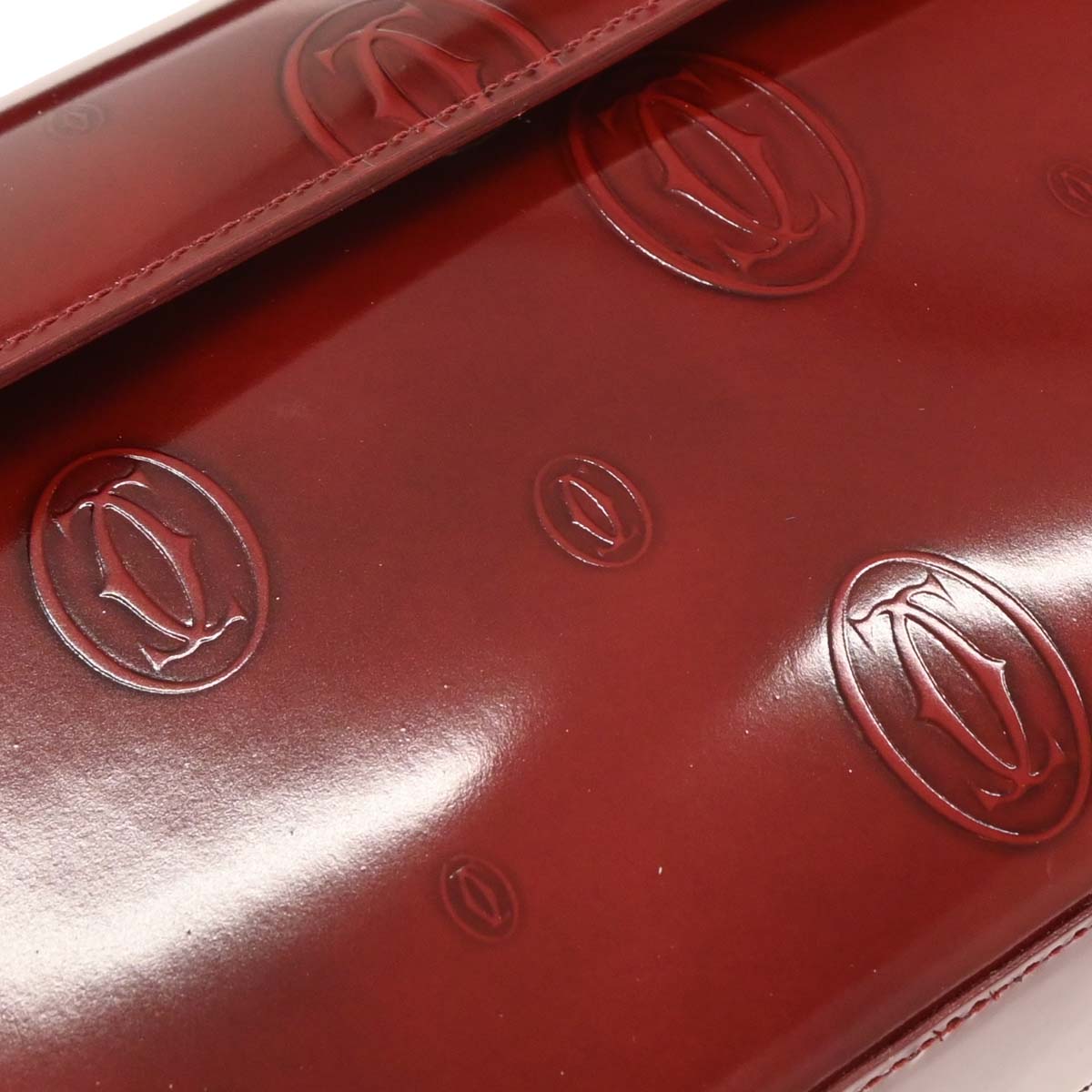 Cartier Bordeaux Patent Leather Happy Birthday Handbag