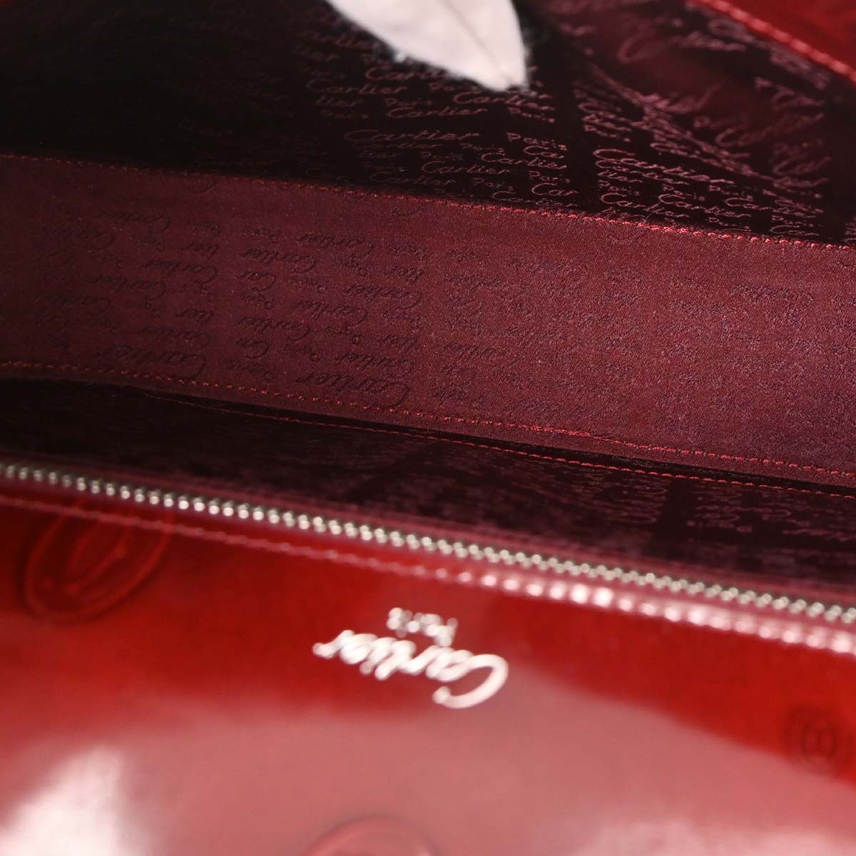 Cartier Bordeaux Patent Leather Happy Birthday Handbag