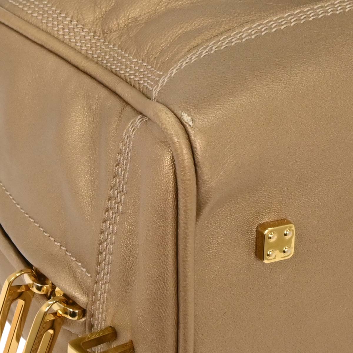 Loewe Gold Lambskin Amazona 28 Handbag