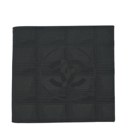 Chanel 2002-2003 Black Nylon New Travel Line Bifold Wallet