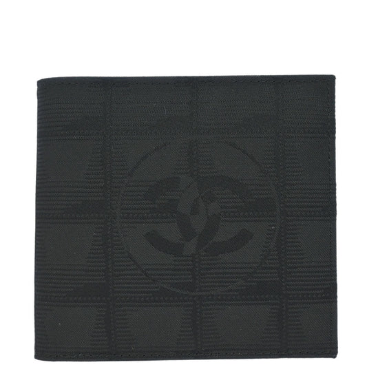 Chanel 2002-2003 Black Nylon New Travel Line Bifold Wallet