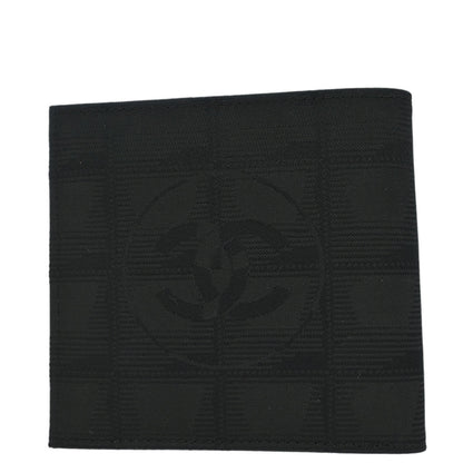Chanel 2002-2003 Black Nylon New Travel Line Bifold Wallet