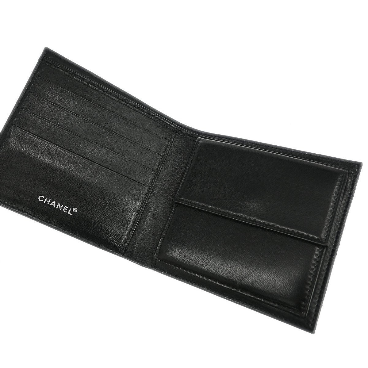 Chanel 2002-2003 Black Nylon New Travel Line Bifold Wallet