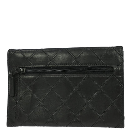 Chanel Black Lambskin Bicolore Wallet Coin Purse