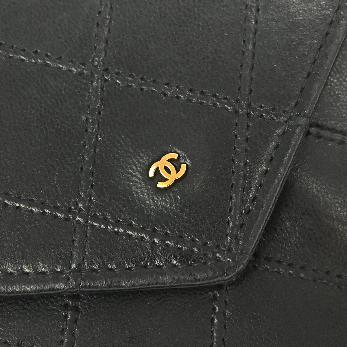 Chanel Black Lambskin Bicolore Wallet Coin Purse